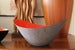Image of Large vintage red enameled biomorphic shaped 'Krenit' bowl by Herbert Krenchel for Torben Orskov (De