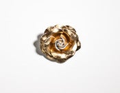 Image of "Florena 24k" Leather Rose Brooch