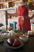 Image of Handmade Linen Apron with Detachable Pocket by Amy Bem
