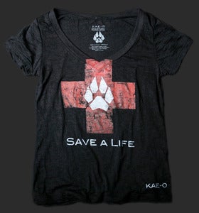 Save-A-Life Women's Burnout V-Tee - Black