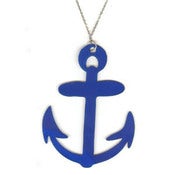 Image of Ltd. Edition Anchor Necklace/Earrings made from a recycled BLUE VINYL record.