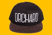 Image of Orchard Snapback Hat - Sherman Text - Black/Nutmeg