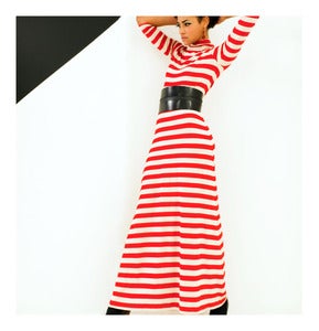 Image of Olive Striped Maxi Dress