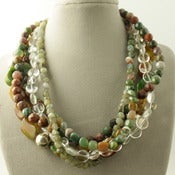 Image of Yellow, Green Agate & Crystal Necklace