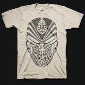 Image of Mens Face the World Tee - Sand