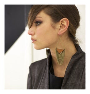 Image of Leather Triangle Chains earring