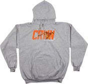 Image of POINT RUNNER PULL OVER HOODIE | GREY HEATHER / ORANGE