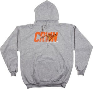 Image of POINT RUNNER PULL OVER HOODIE | GREY HEATHER / ORANGE