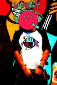 Image of yOu & eYe QZ ba$eball tee (illuminati 80'$ wave) Ba$eball Tee