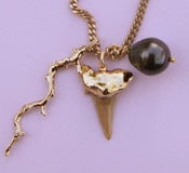 Image of "Chompers-Driftwood-Pearl "  Long Necklace