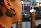 Image of [Black] Sankofa Faux Gauge Earrings