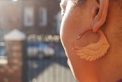 Image of [Tan] Sankofa Faux Gauge Earrings