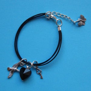 Image of Gothic Midnight Heart Friendship Bracelet
