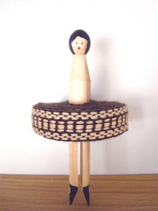 Image of Vintage Braid Peg - brown/cream