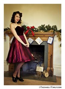 Image of Ruby Velvet, Satin & Tulle Party Dress
