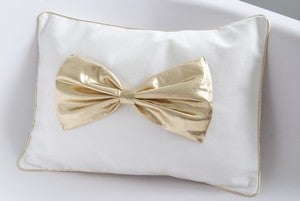 Image of DE RETOUR!!Coussin Noeud Doré EXCLUSIF By Mimosette