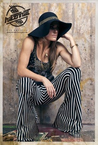 Image of Vertigo Stripe Bell Flair Pants