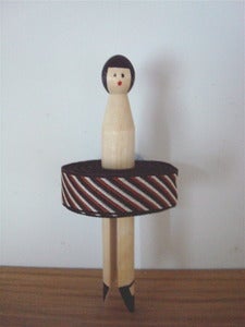 Image of Vintage Braid Peg - brown diagonal