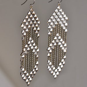 Rainmaker Vintage Mesh Earrings - Pyramid Stud