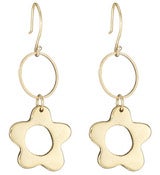 Image of Wildflower Hoop Earrings, 14KT Yellow Gold