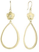 Image of LSJ Hoop Earrings with Petunias, 14K Gold and Diamond