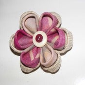 Image of Tweed & Tartan Origami Double Flower Brooch