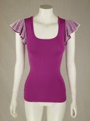 Image of Frill Sleeve T, Grape