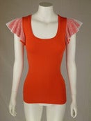 Image of Frill Sleeve T, Fanta