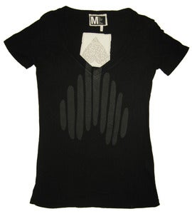 Image of Women's Heart Logo V-Neck - Black