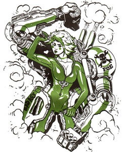 Image of Bad ass mecha pilot Letterpress print