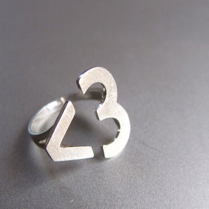 Image of I <3 U - Handmade Silver Ring