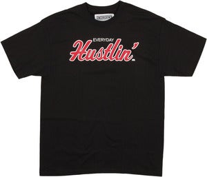 Image of HUSTLIN' TEE | BLACK / RED