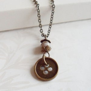 Image of Vintage Style Button Necklace