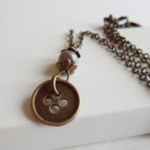 Image of Vintage Style Button Necklace