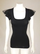Image of Frill Sleeve T, Black