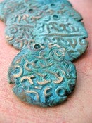 Image of Burmese Replica Coin in Verdigris 