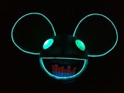 Image of White Mau5 with Blue EL, Blue Eyes, Equalizer
