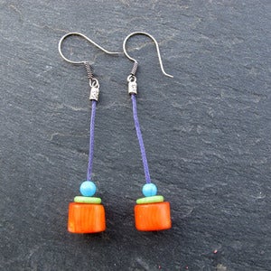 Image of Orange Coral Earrings