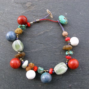 Image of Red & Blue Coral Bracelet