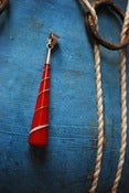 Image of Red stripe shell pendant 