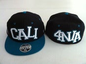 Image of Oversized Cali Hat - Black w/ teal
