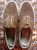 Image of vintage VANS style #95 era US12 taupe suede MADE IN USA 1980's