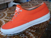 Image of vintage CONVERSE skidgrip canvas oxford orange US11 made in usa 1980's