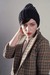 Image of elora black+natural patterned merino wool slouchy toque