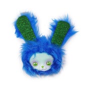 Image of Blue & Green Glitter Bunny Brooch