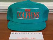 Image of VINTAGE DEADSTOCK MIAMI DOLPHINS ANNCO "CORDUROY / TEXT" SNAPBACK CAP HAT