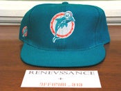 Image of VINTAGE DEADSTOCK MIAMI DOLPHINS AMERICAN NEEDLE "BLOCKHEAD" SNAPBACK CAP HAT  