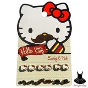 Image of HELLO KITTY MUSTACHE EARRING PACK