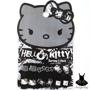 Image of HELLO KITTY SKULL AND CROSSBONES EARRING PACK