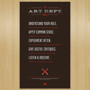 Image of Art Dept. Rules Poster